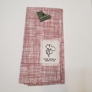 Kitchen Towel, Red and White, Slow Down & Soak It Up, Thick Cotton NWT